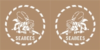 1 PAIR RIGHT AND LEFT SEABEE LOGO - 4", 6", 8", 10", 12"