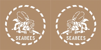 1 PAIR RIGHT AND LEFT SEABEE LOGO - 4&quot;, 6&quot;, 8&quot;, 10&quot;, 12&quot;