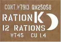 K RATION STENCIL FOR BOX FRONTS