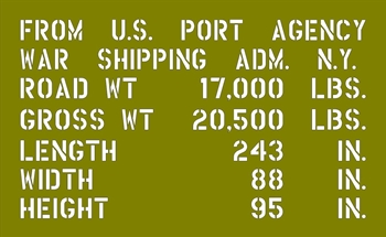 M3A1 HALFTRACK SHIPPING STENCIL